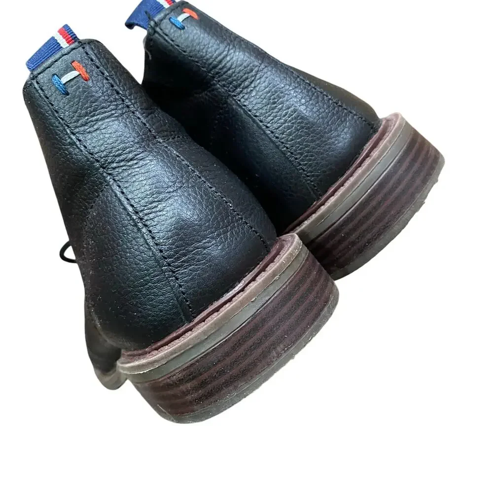 Tommy Hilfiger Chukka Boots Men’s Shoe Size 9 Black Leather Lace Up Ankle Boots